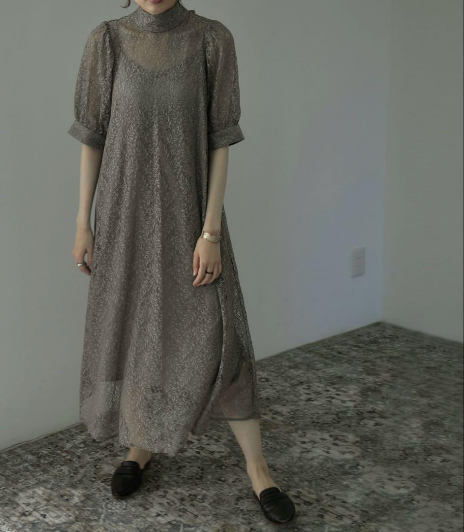 etoll. インナー付きバックリボンレースドレス