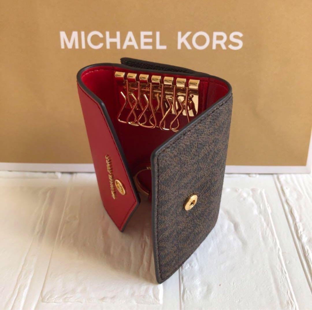 新品 マイケルコース シグネチャーレッド キーケース 財布