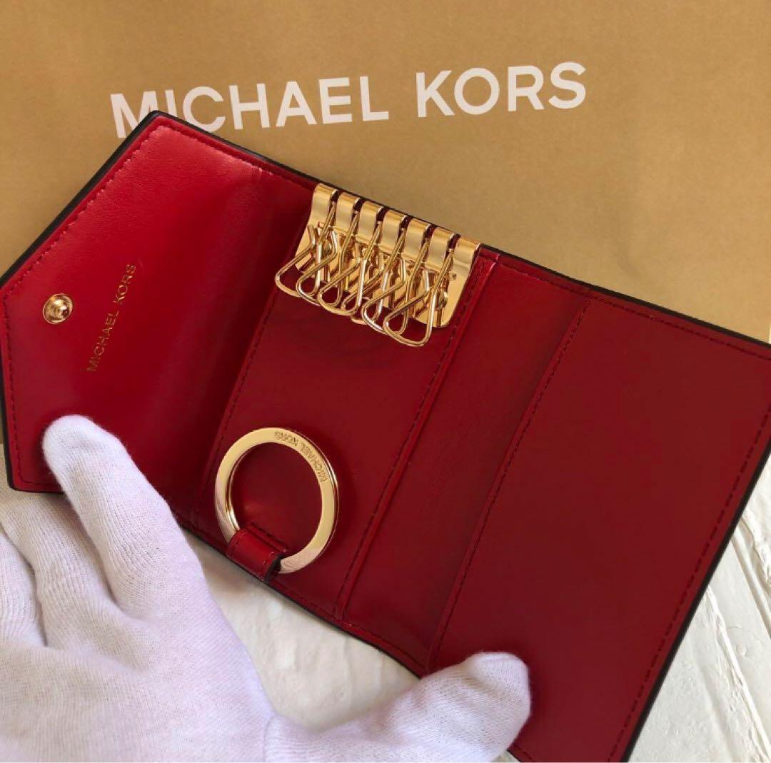 新品 マイケルコース シグネチャーレッド キーケース 財布