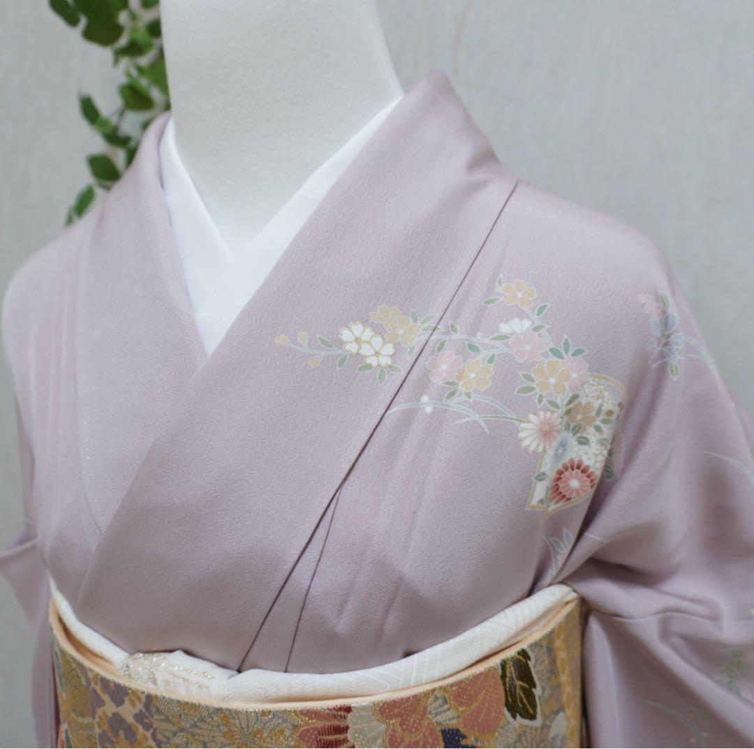 mai⭐︎訪問着フルセット　卒業式　入学式　正絹　ちりめん　一つ紋