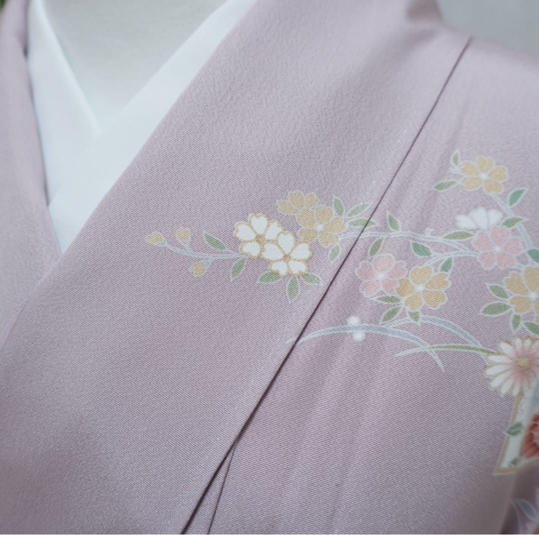 mai⭐︎訪問着フルセット　卒業式　入学式　正絹　ちりめん　一つ紋