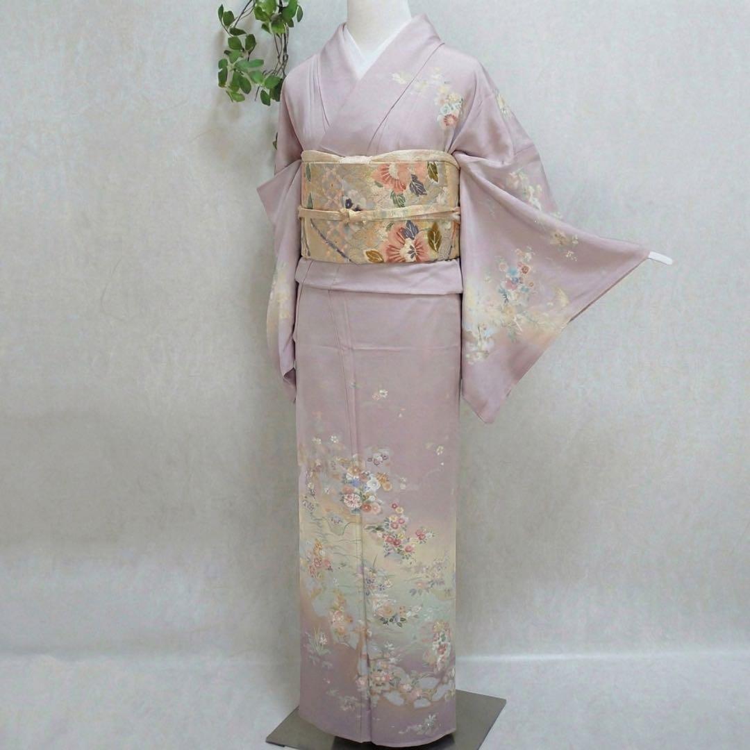 mai⭐︎訪問着フルセット　卒業式　入学式　正絹　ちりめん　一つ紋