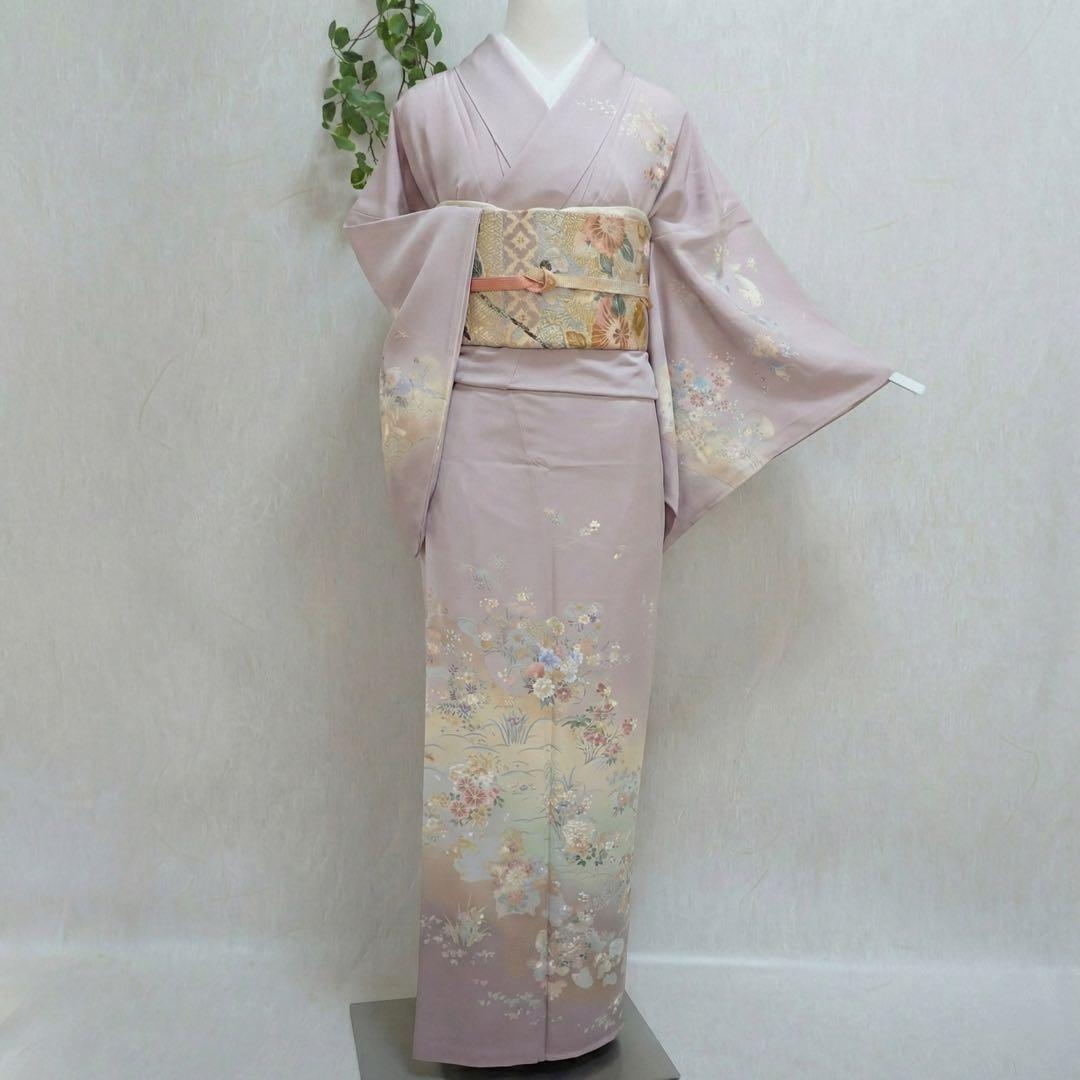 mai⭐︎訪問着フルセット　卒業式　入学式　正絹　ちりめん　一つ紋