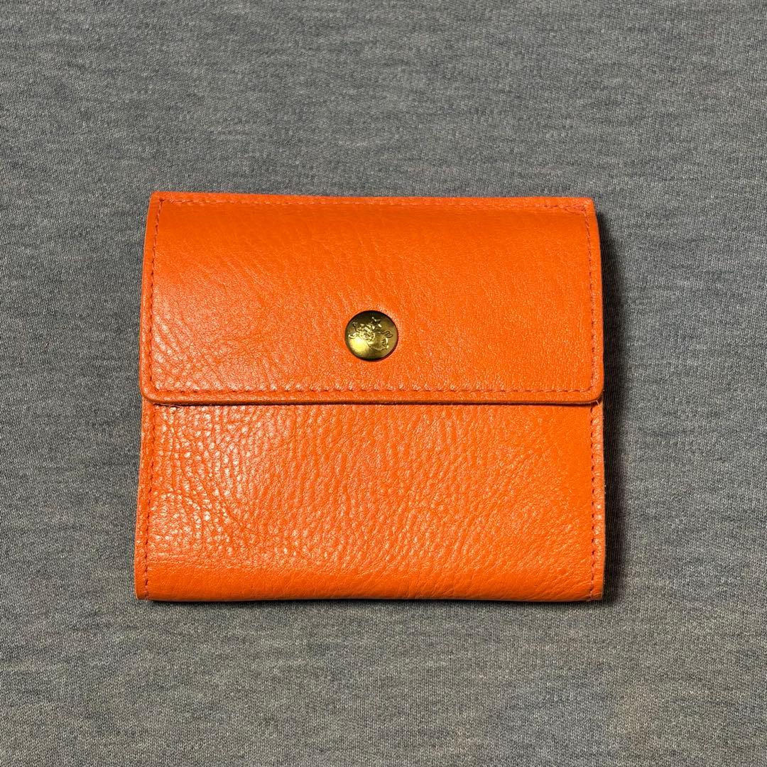 【極美品】イルビゾンテ 二つ折り財布 小銭入れ付き ウォレット オレンジ