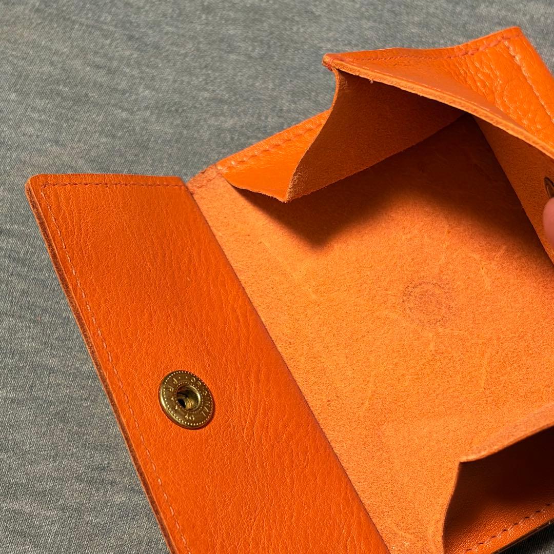 【極美品】イルビゾンテ 二つ折り財布 小銭入れ付き ウォレット オレンジ