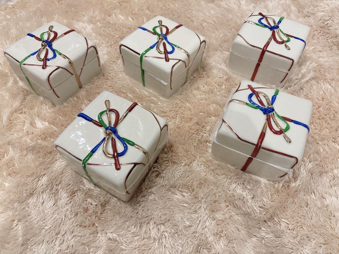 食器　瑞香 京焼き　飾結び　5個セット　蓋物