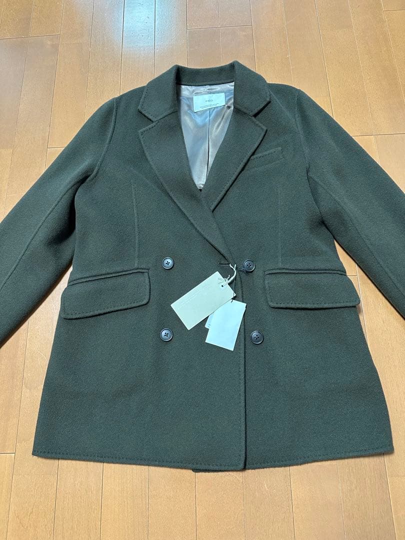 新品　未使用　定価6万　INED イネド　ダブルテーラジャケットコート　7号