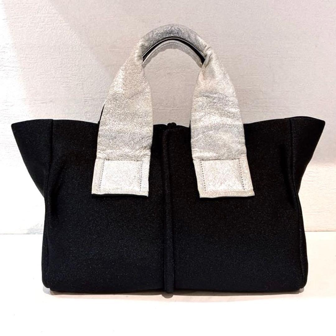 【美品】kawa-kawa wet トートバッグSサイズ シルバーハンドル　黒