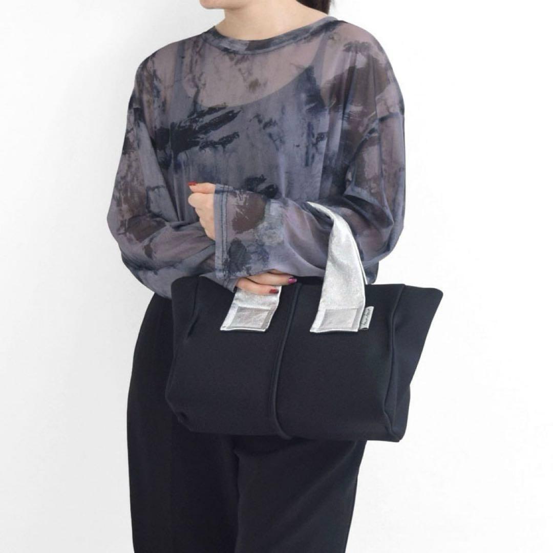 【美品】kawa-kawa wet トートバッグSサイズ シルバーハンドル　黒