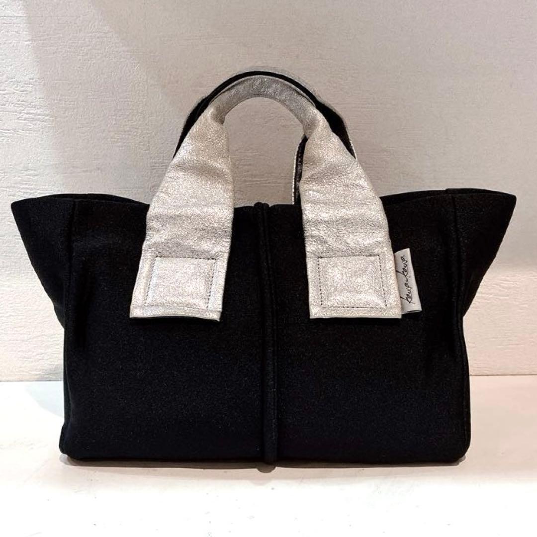 【美品】kawa-kawa wet トートバッグSサイズ シルバーハンドル　黒