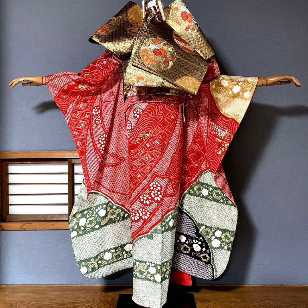 振袖フルセット　高身長　手絞り　総絞り　成人式振袖　振袖　裄丈71 ➕サイズ