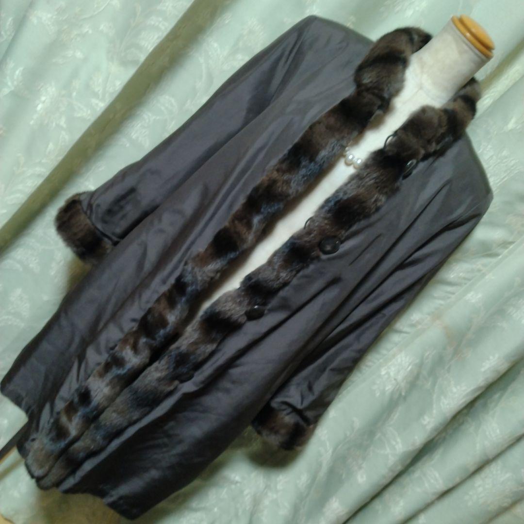 リバーシブル✩ウィーゼルミンク＆ロシアンリス✩ファーコート✩柔らか✩軽い