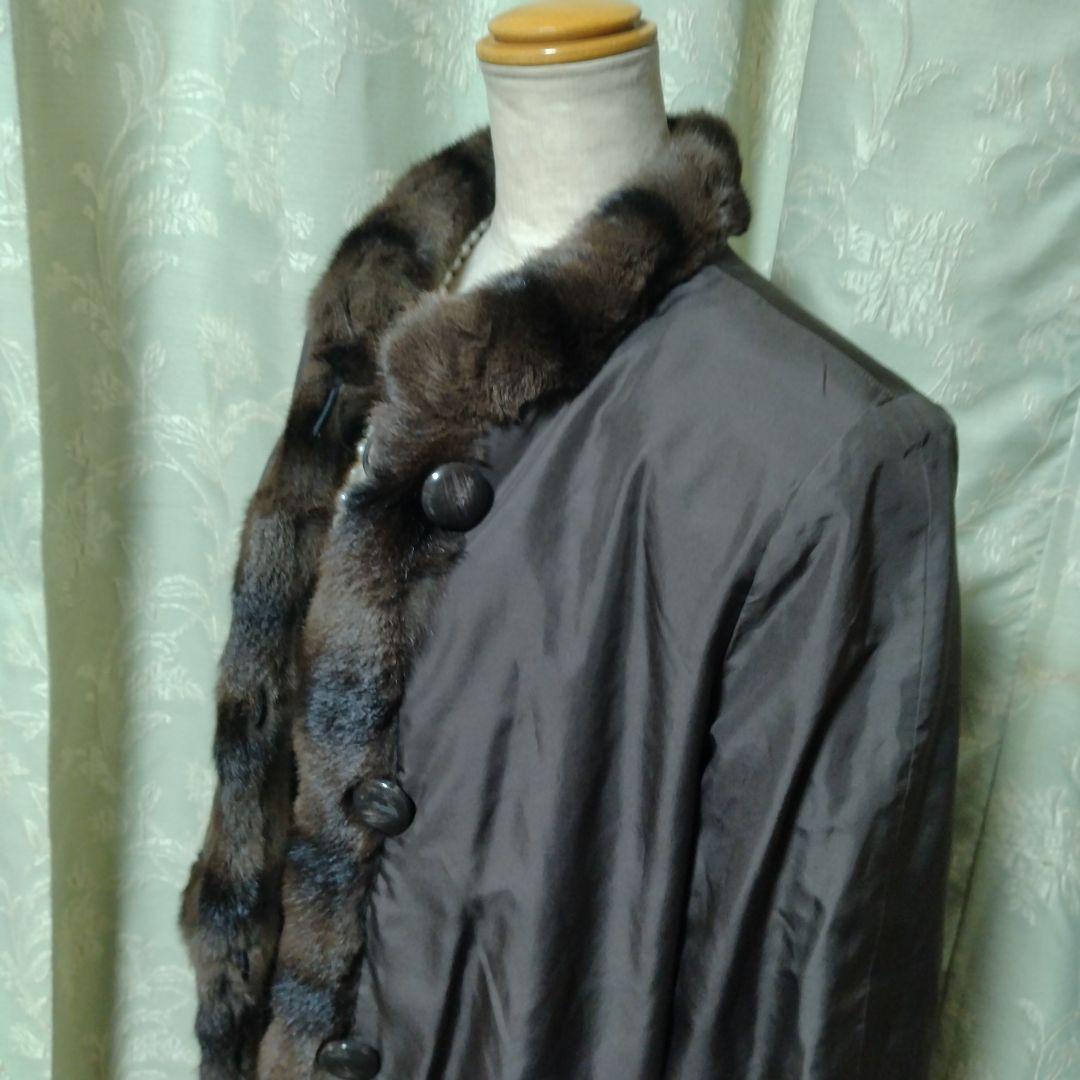 リバーシブル✩ウィーゼルミンク＆ロシアンリス✩ファーコート✩柔らか✩軽い