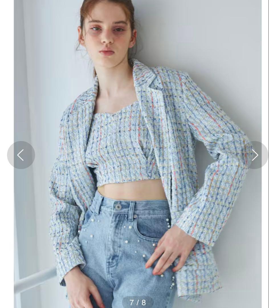 【未使用】MERCURYDUO オリジナルツイードジャケット+ビスチェセット