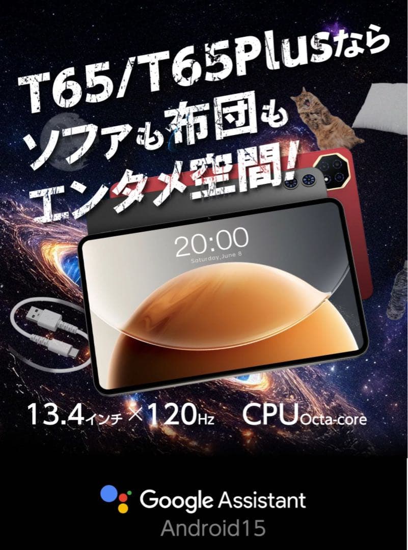 タブレットPC 本体 13.4インチ Wi-FiモデルT65Plus(256GB