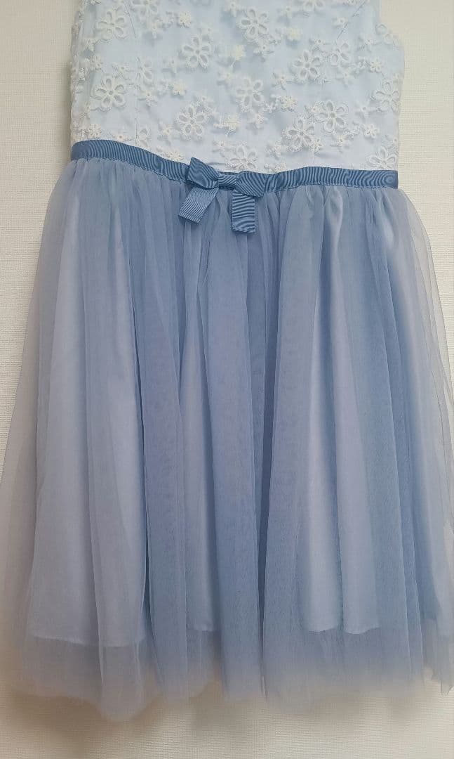 組曲 ブルーミングフラワードレス 150 サックスブルー 発表会 ワンピース