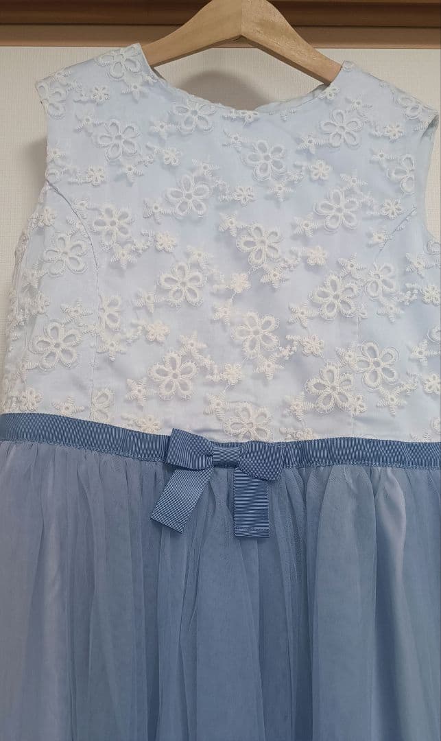 組曲 ブルーミングフラワードレス 150 サックスブルー 発表会 ワンピース