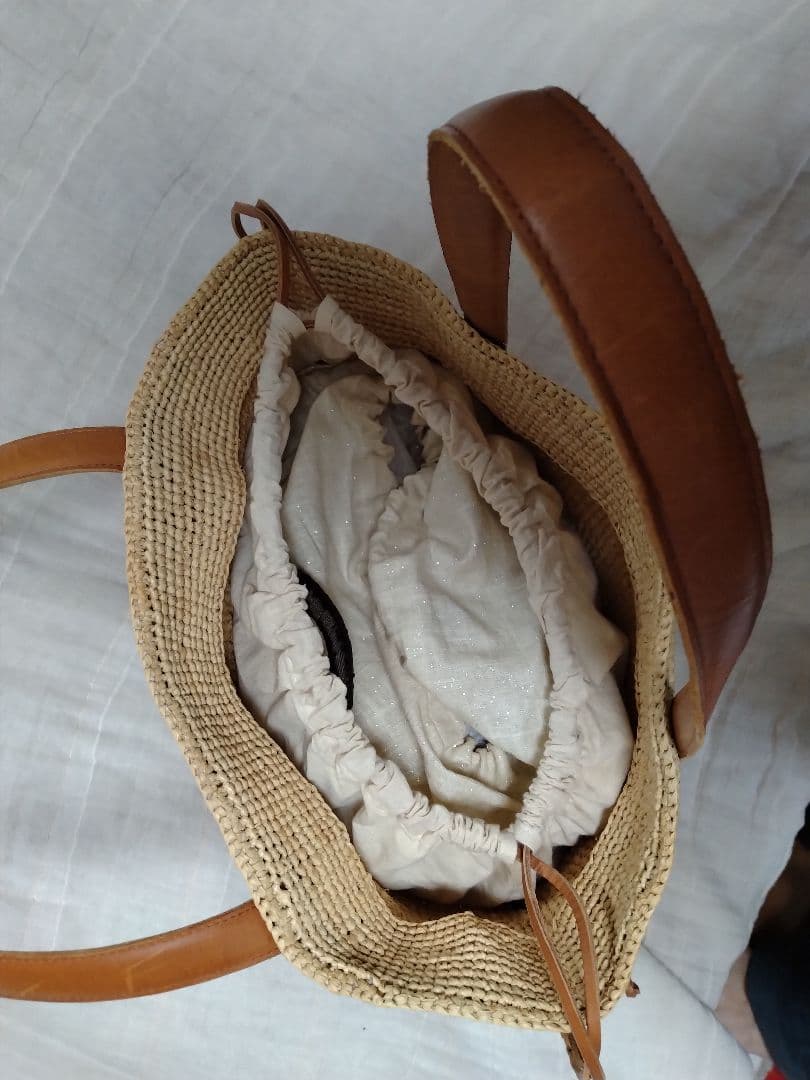 【美品】ヘレンカミンスキー バケツ型 ラフィアトートバッグ