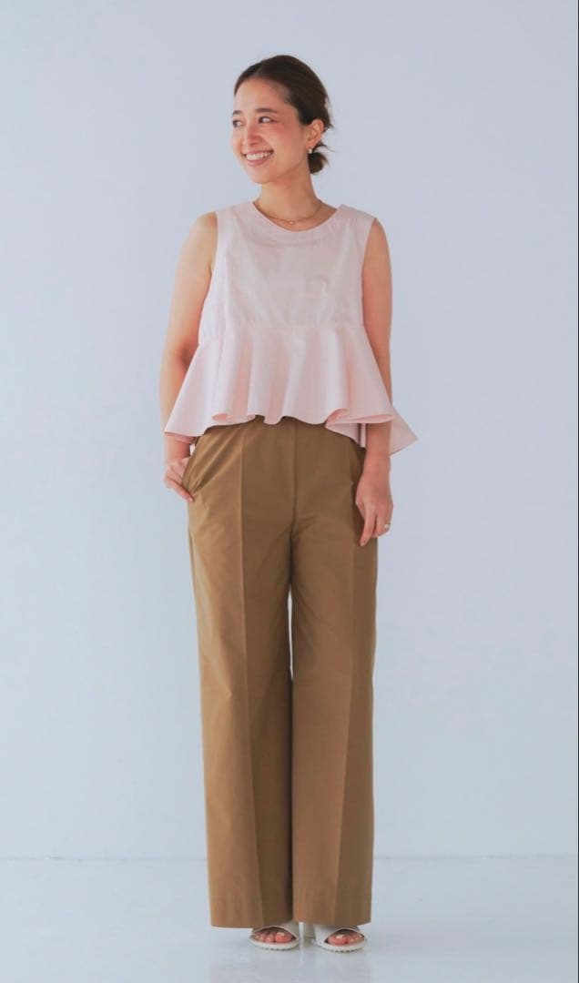 yori 撥水　ワイド　パンツ ベージュ　38