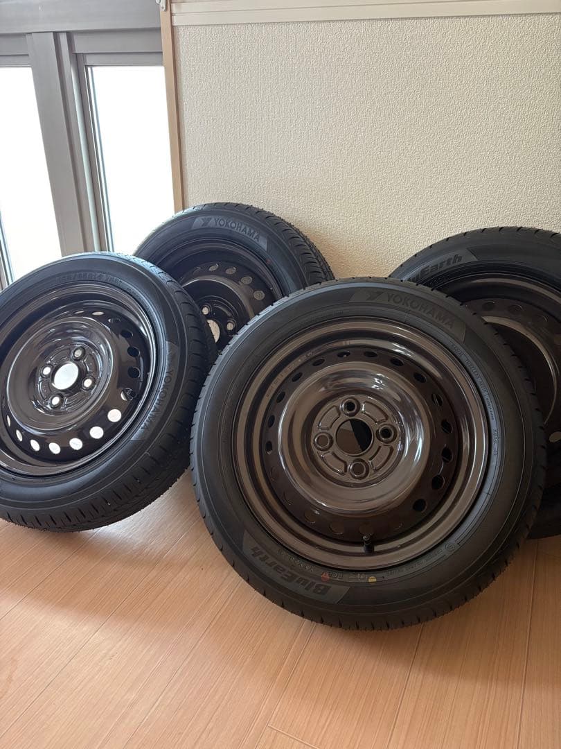 【新車外し】NBOX純正鉄チンホイール付きタイヤ4本セット②