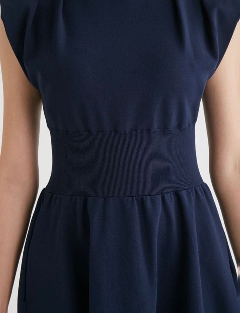 【新品未使用】CELFORD ドレープネックニットワンピース NVY 38