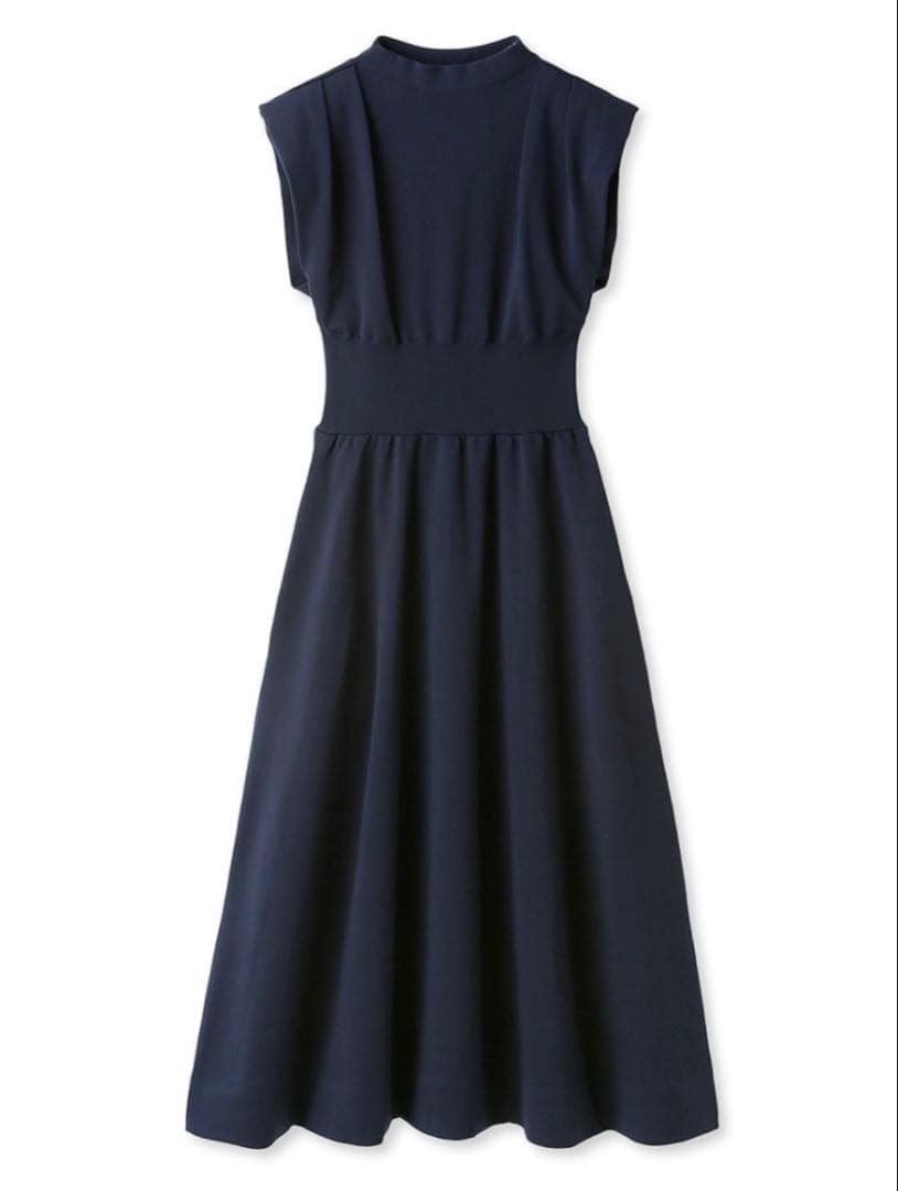 【新品未使用】CELFORD ドレープネックニットワンピース NVY 38