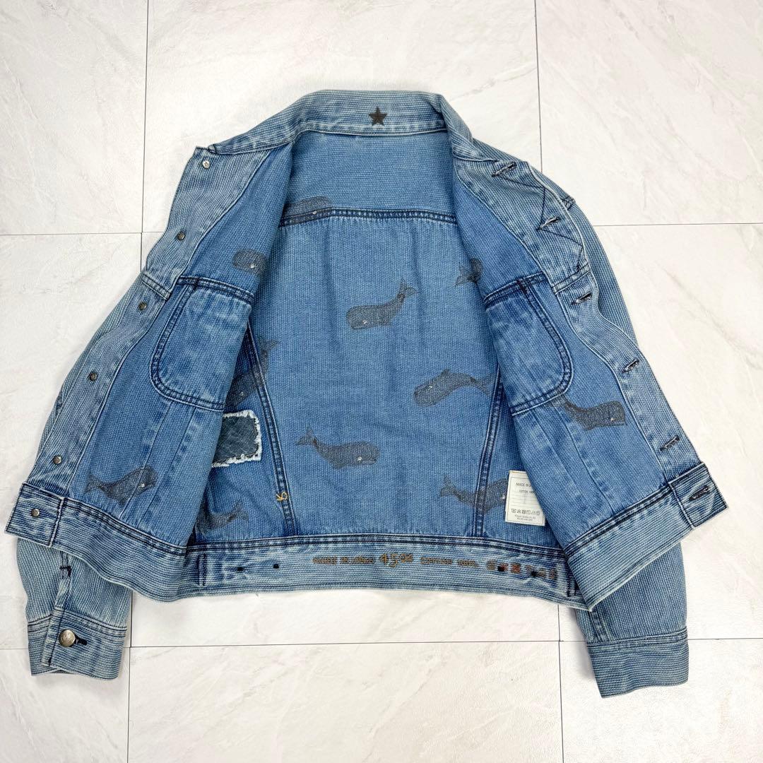 極美品 45R 45rpm クジラ 刺繍 再び デニムジャケット 2