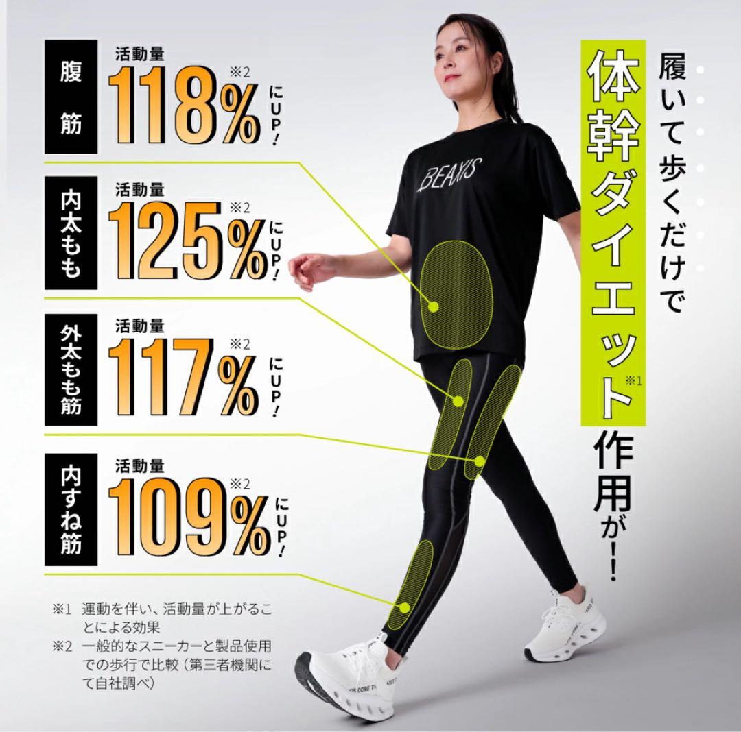 ゆかんぐ （1/11のみ）BEAXIS ✨美品✨シェイプコアスニーカー 黒