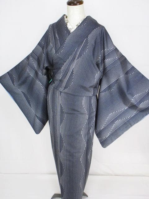 未着用に近い！本場縞大島紬＊もり絹織物＊着物＊証紙あり＊１６３ｃｍ＊裄６７