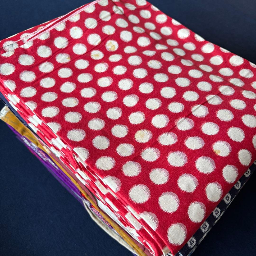 2631 銘仙着物9枚おまとめ売り　材料正絹