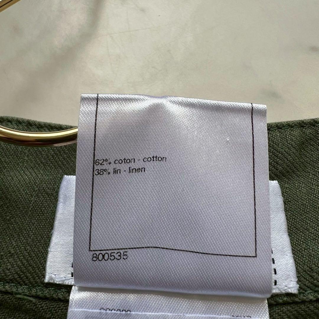 付属品付 CHANEL ココマークメタルボタン ハーフパンツ カーキ 40