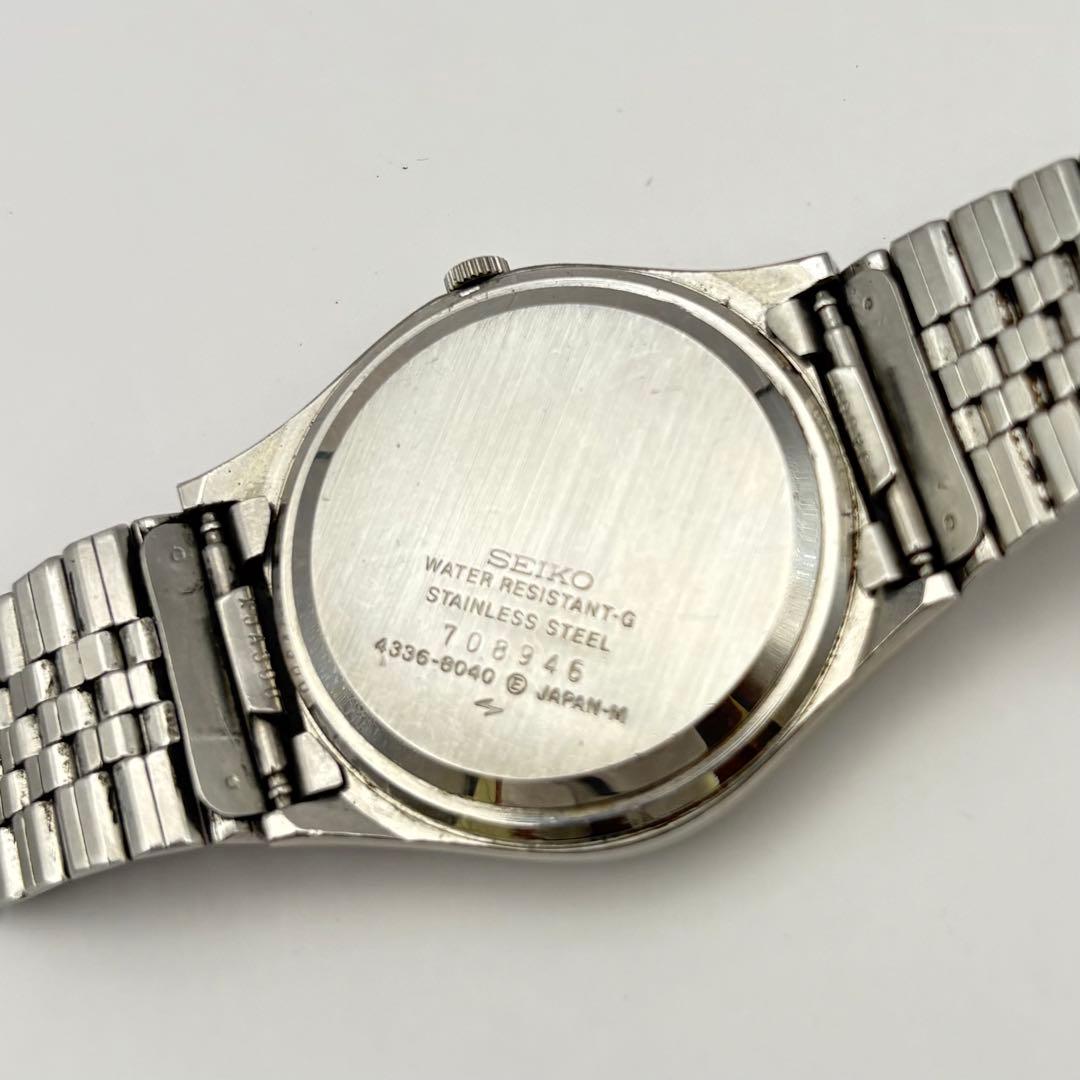 SEIKO TYPEⅡ クォーツ デイデイト シルバー メンズ 腕時計 新品電池