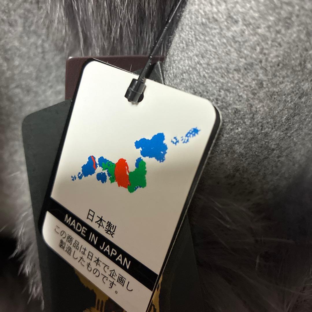 高級カシミヤファー付きグレーケープコート