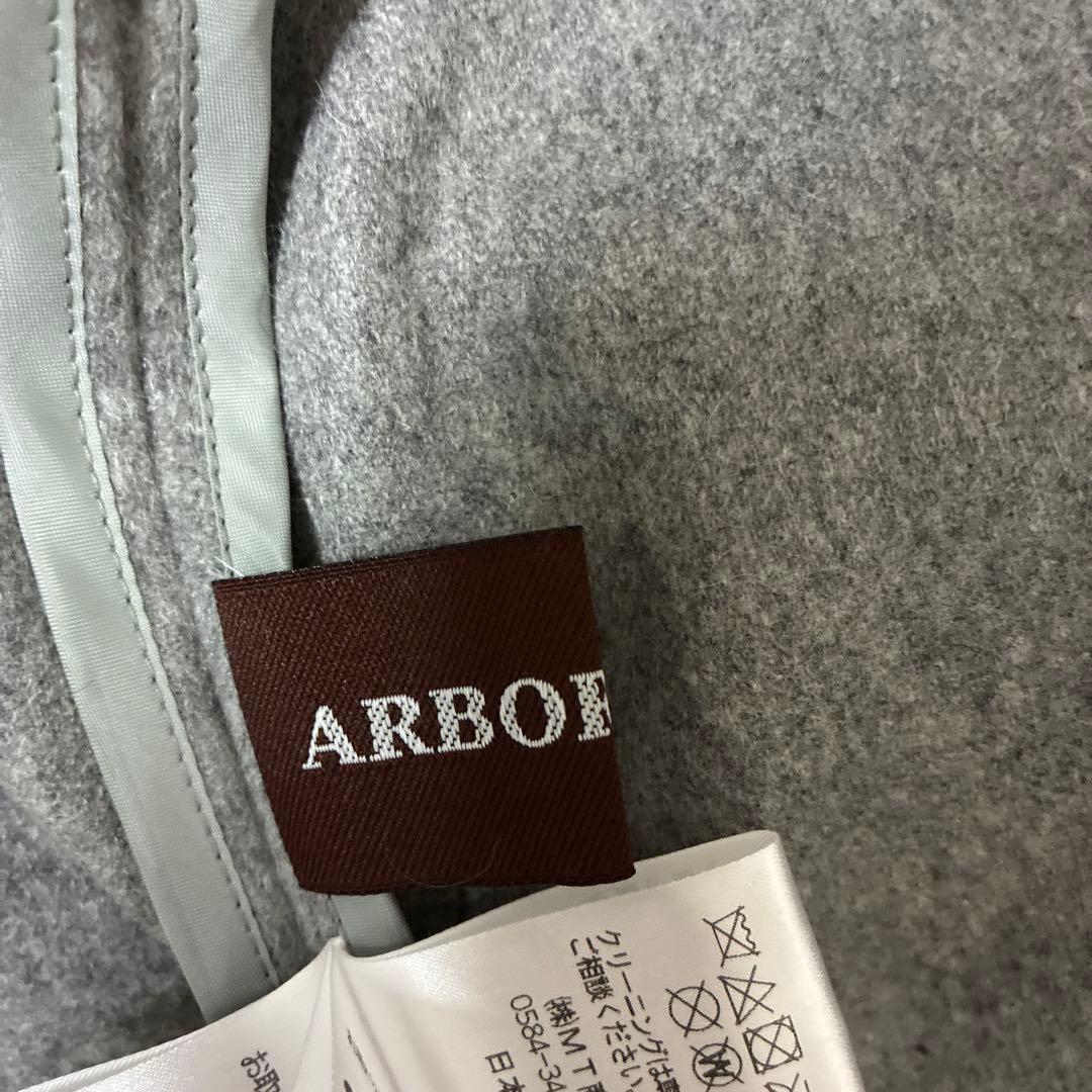 高級カシミヤファー付きグレーケープコート