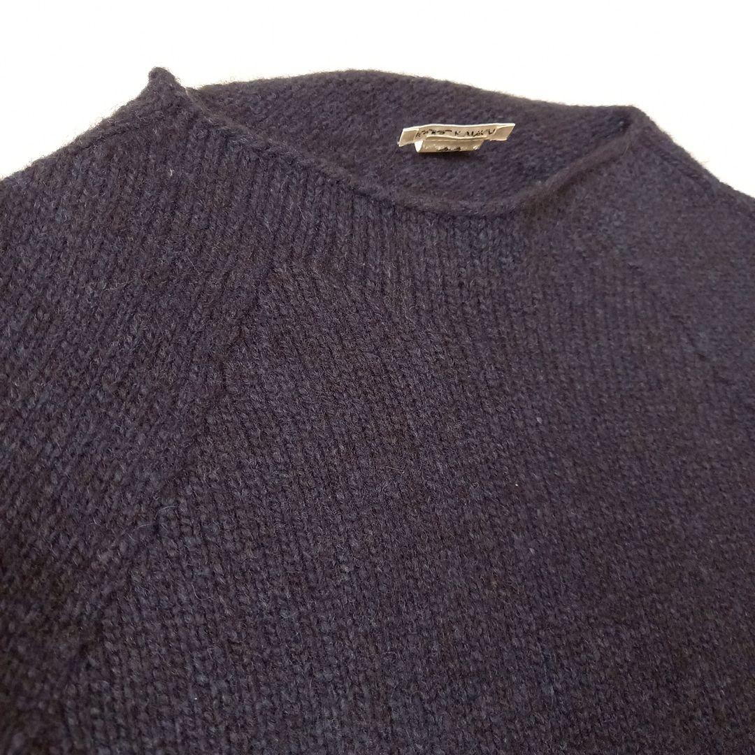 【HERMES 】ルメール期 ヤク100% 半袖ニットワンピース グレー 36