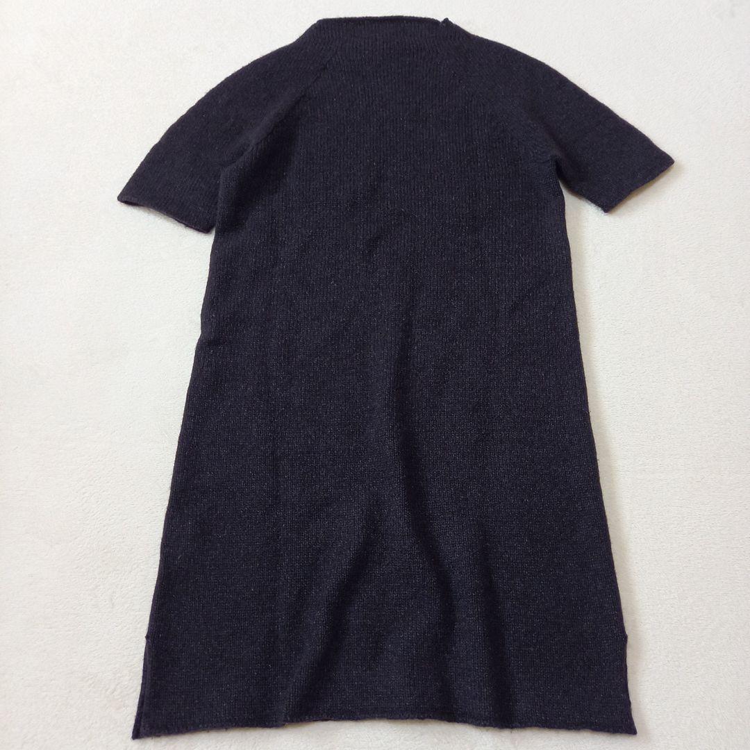 【HERMES 】ルメール期 ヤク100% 半袖ニットワンピース グレー 36