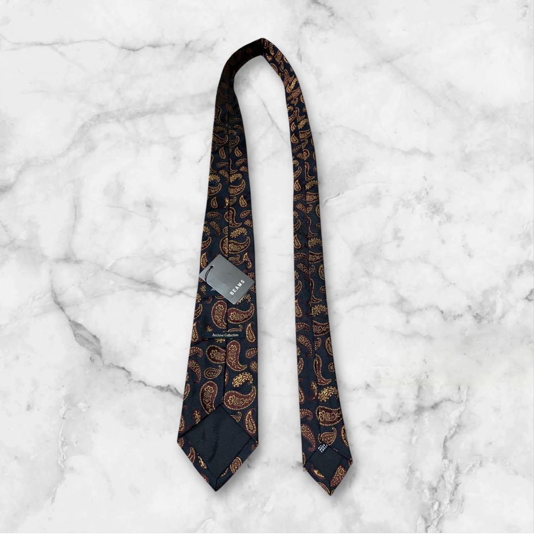 【未使用】DRAKE'S ドレイクス　ネクタイ　ペイズリー柄　ジャガード　紺