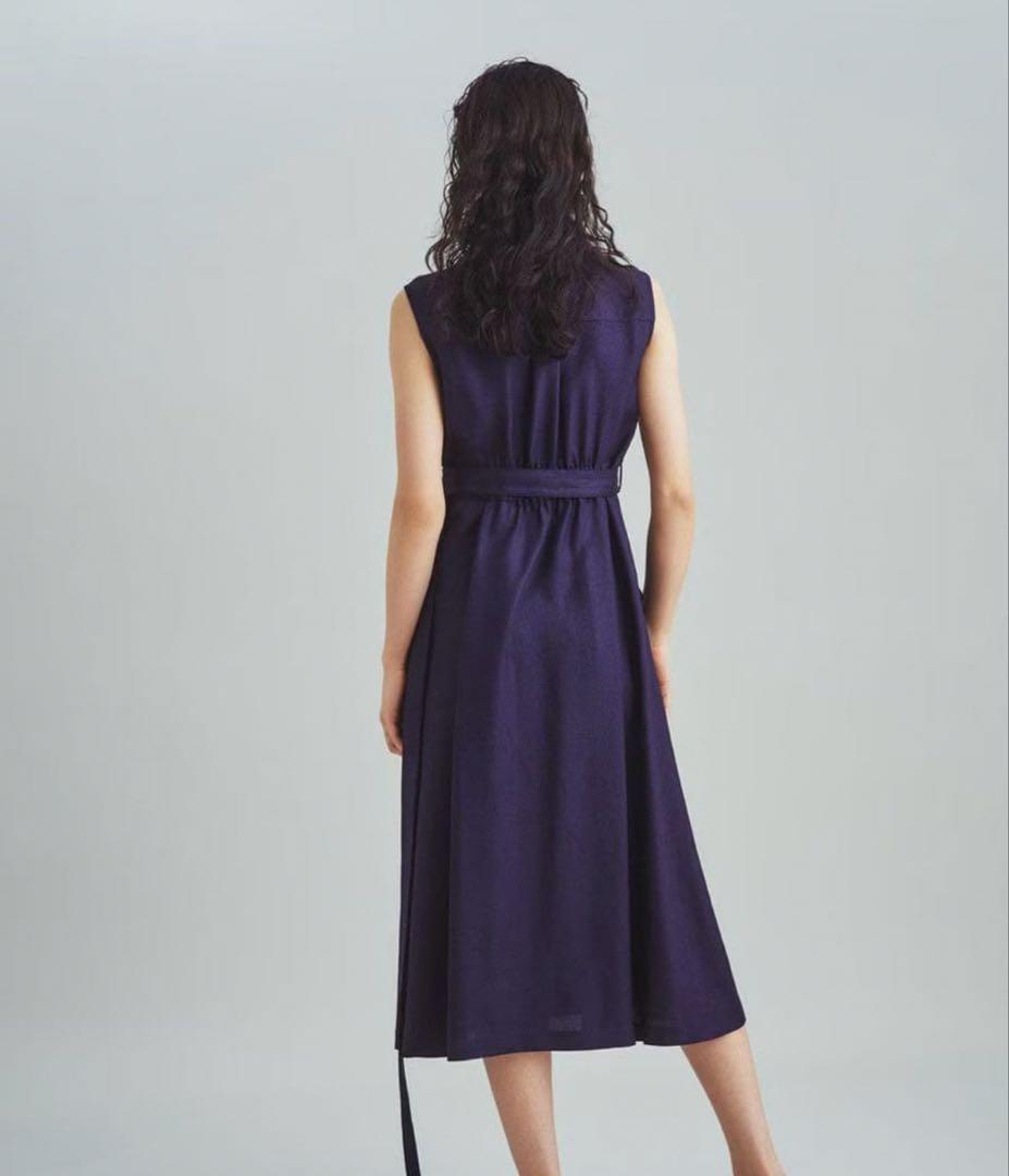 美品✨グレースクラス マリンジレドレス ノースリーブワンピース ロング 金ボタン