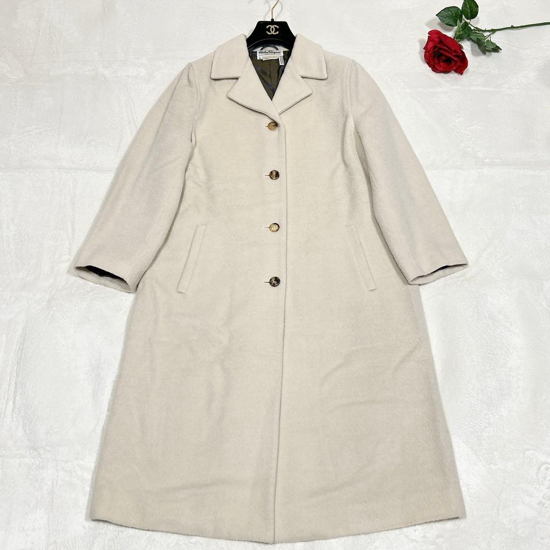 ほぼ未使用✨　サルバトーレ　フェラガモ　チェスター　コート　ロング　アルパカ