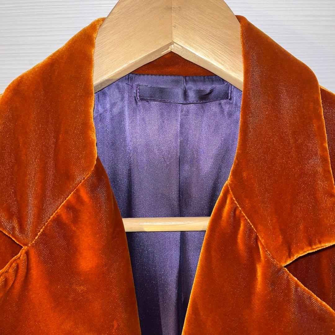 ETRO エトロ コート ベルベット ベロア オレンジ ロングコート