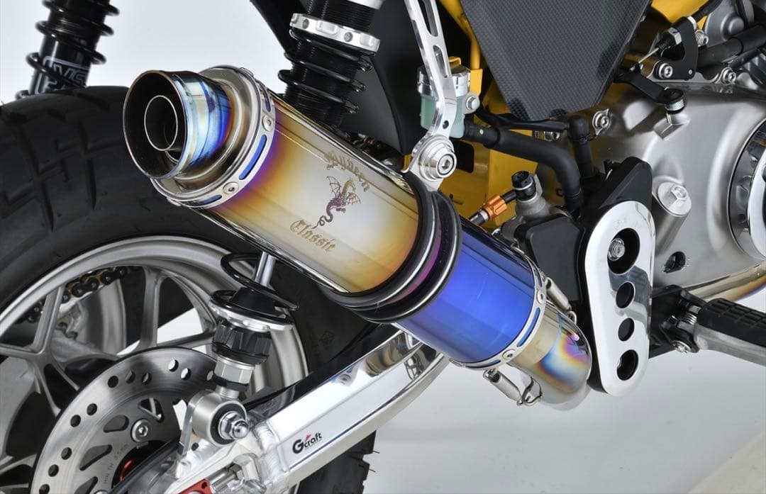 モンキー125 ジークラフトワイバンクラシックマフラーチタンドラッグブルー
