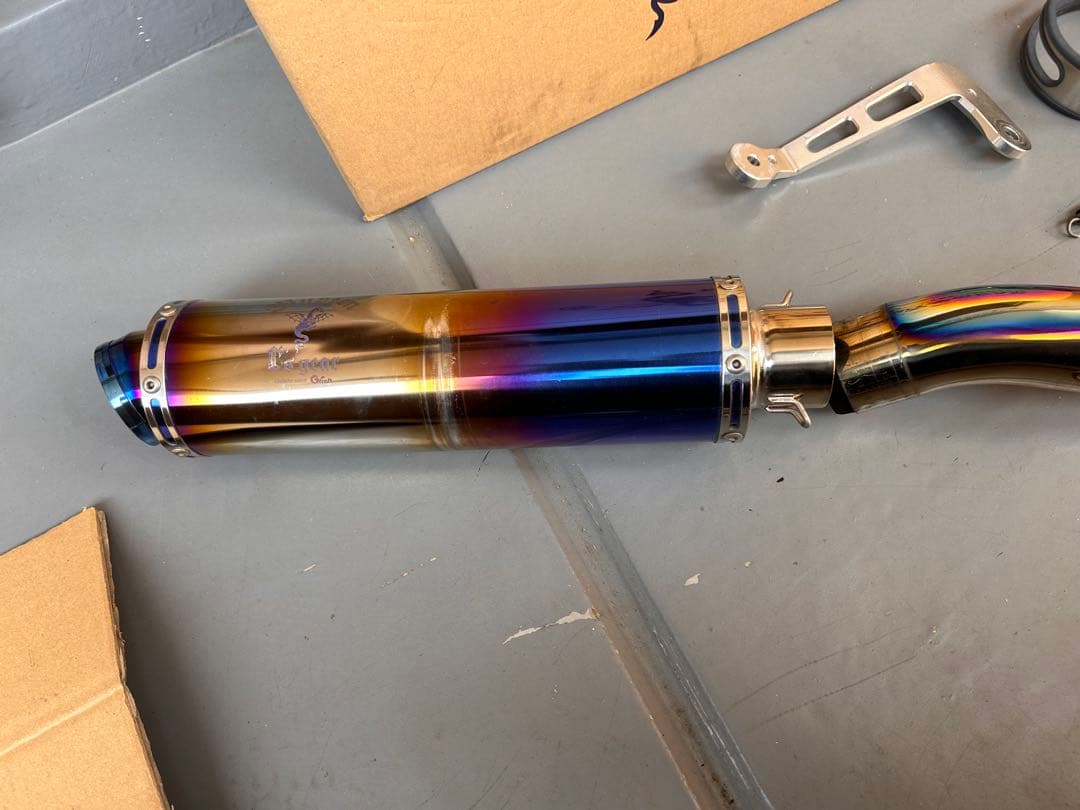 モンキー125 ジークラフトワイバンクラシックマフラーチタンドラッグブルー