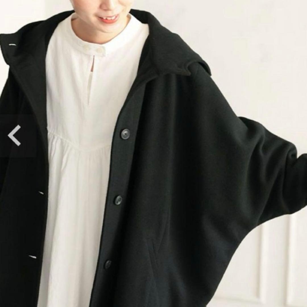 ソウルベリー　ポンチョコート　クロヤギさんからお手紙ついた　ブラック　ゆったり