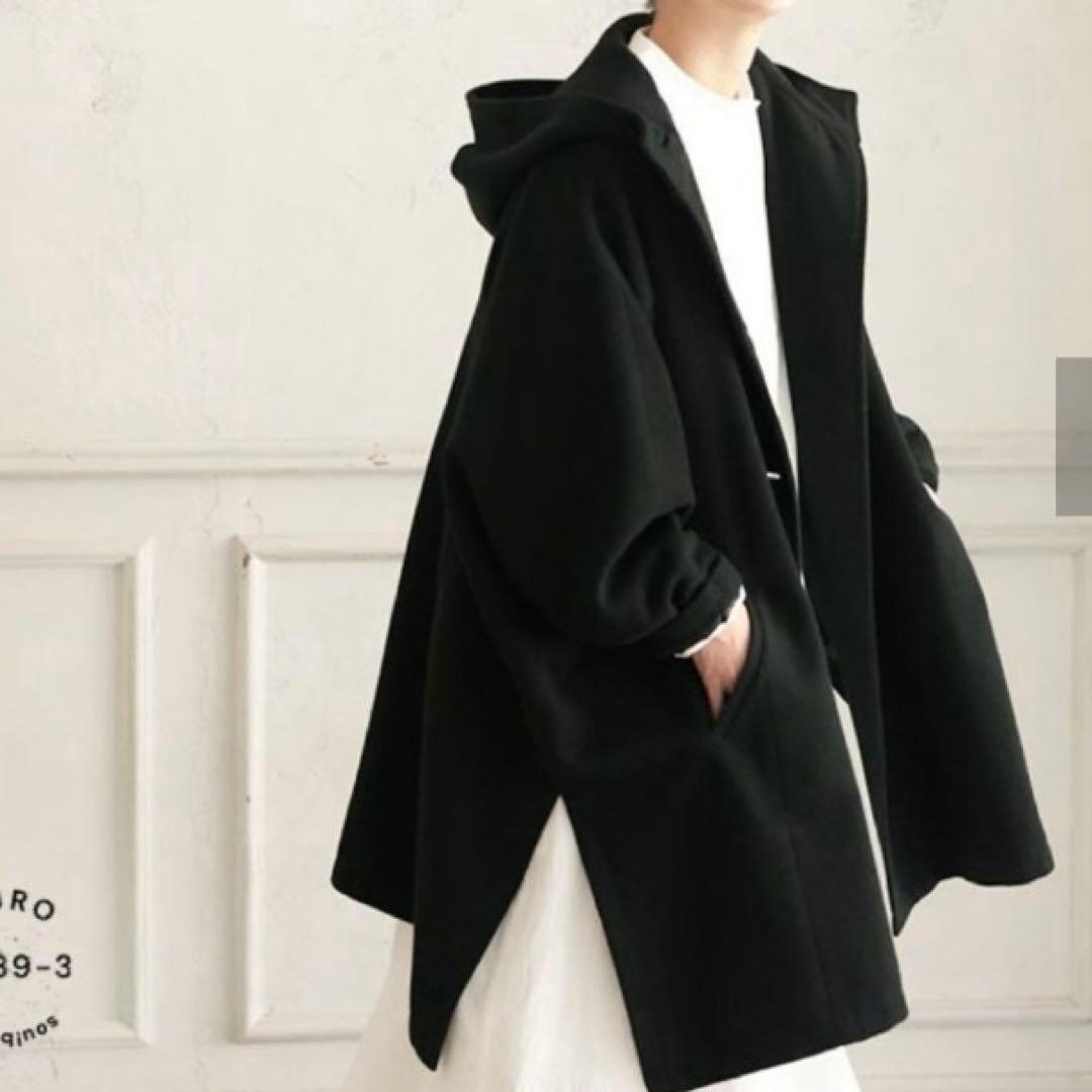 ソウルベリー　ポンチョコート　クロヤギさんからお手紙ついた　ブラック　ゆったり