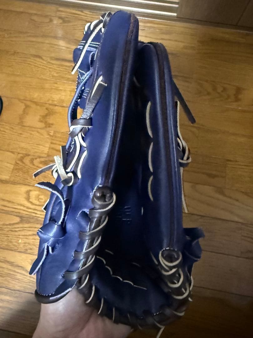 最終値下げアシックスゴールドステージ軟式用　ipro外野手　iブルー×Dブラウン