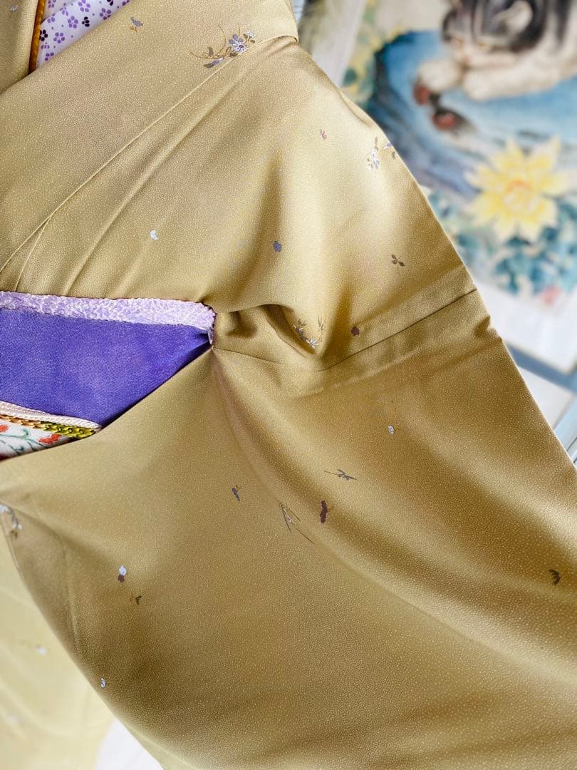 【さとよ様❤️単衣 正絹 江戸小紋に小花柄】