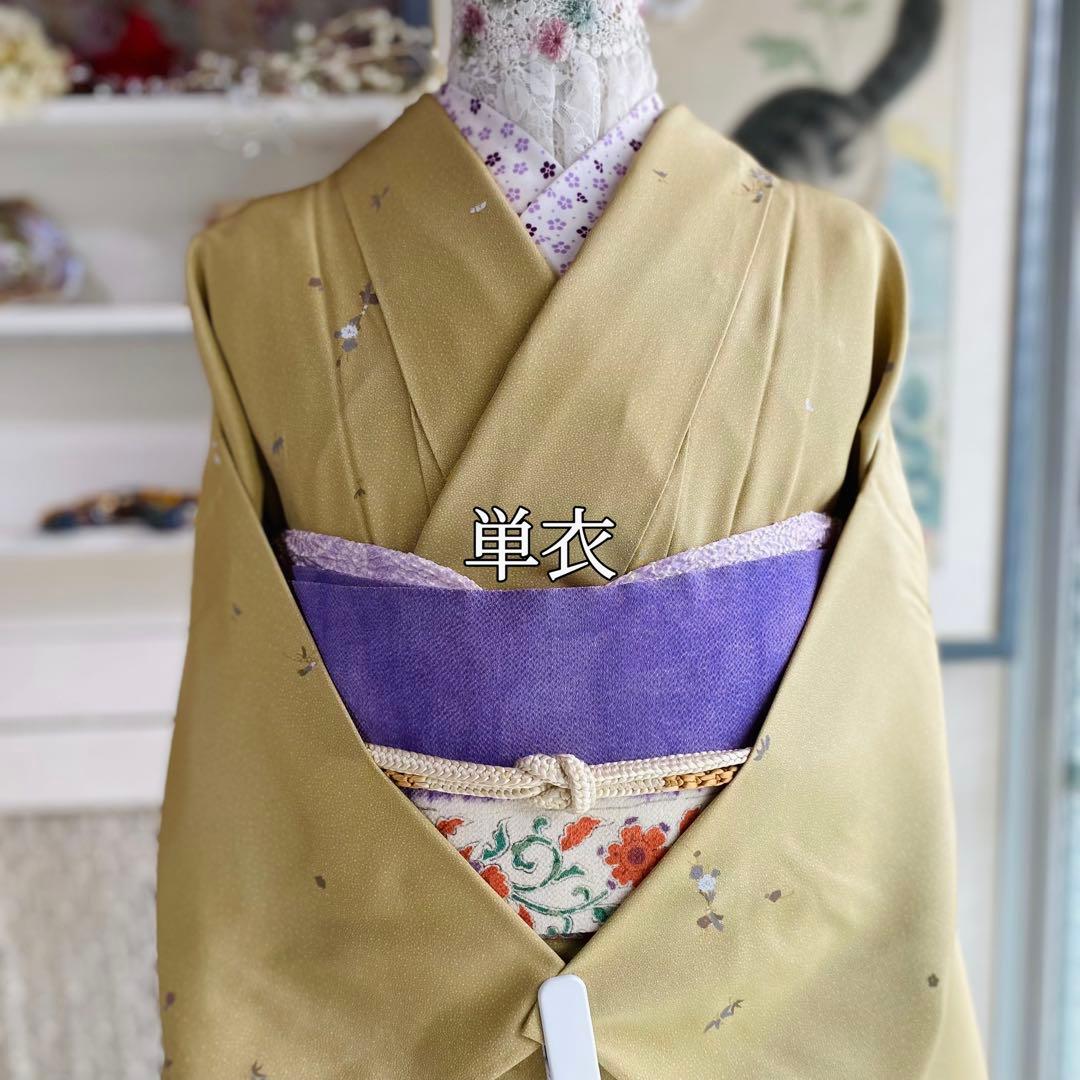 【さとよ様❤️単衣 正絹 江戸小紋に小花柄】