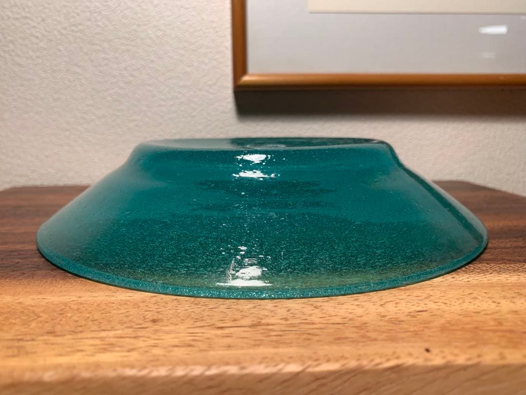 倉敷ガラス 小谷真三 民藝 吹きガラス 気泡 中皿 鉢