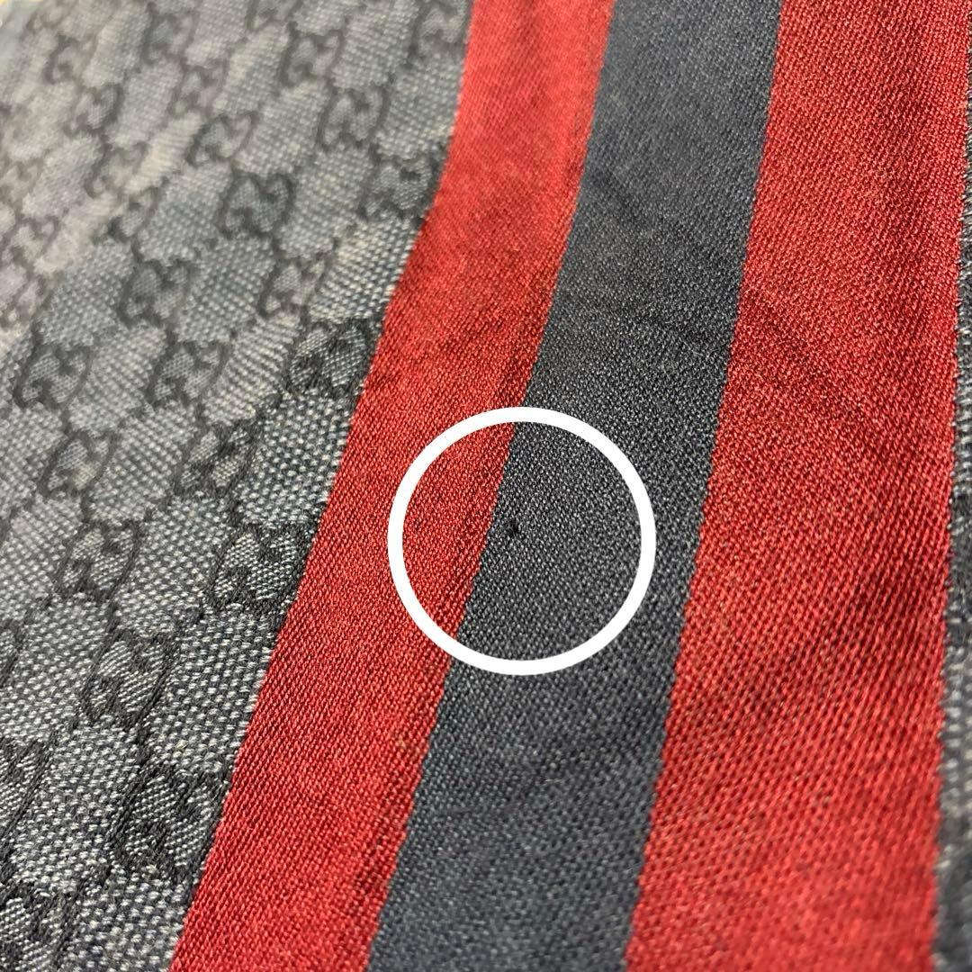 人気✨GUCCI グッチ GG柄 ネイビー レッド ストライプ マフラー