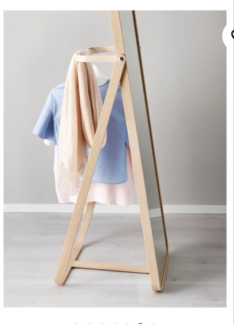 【IKEA】IKORNNESイコルネス スタンドミラー アッシュ52x167cm